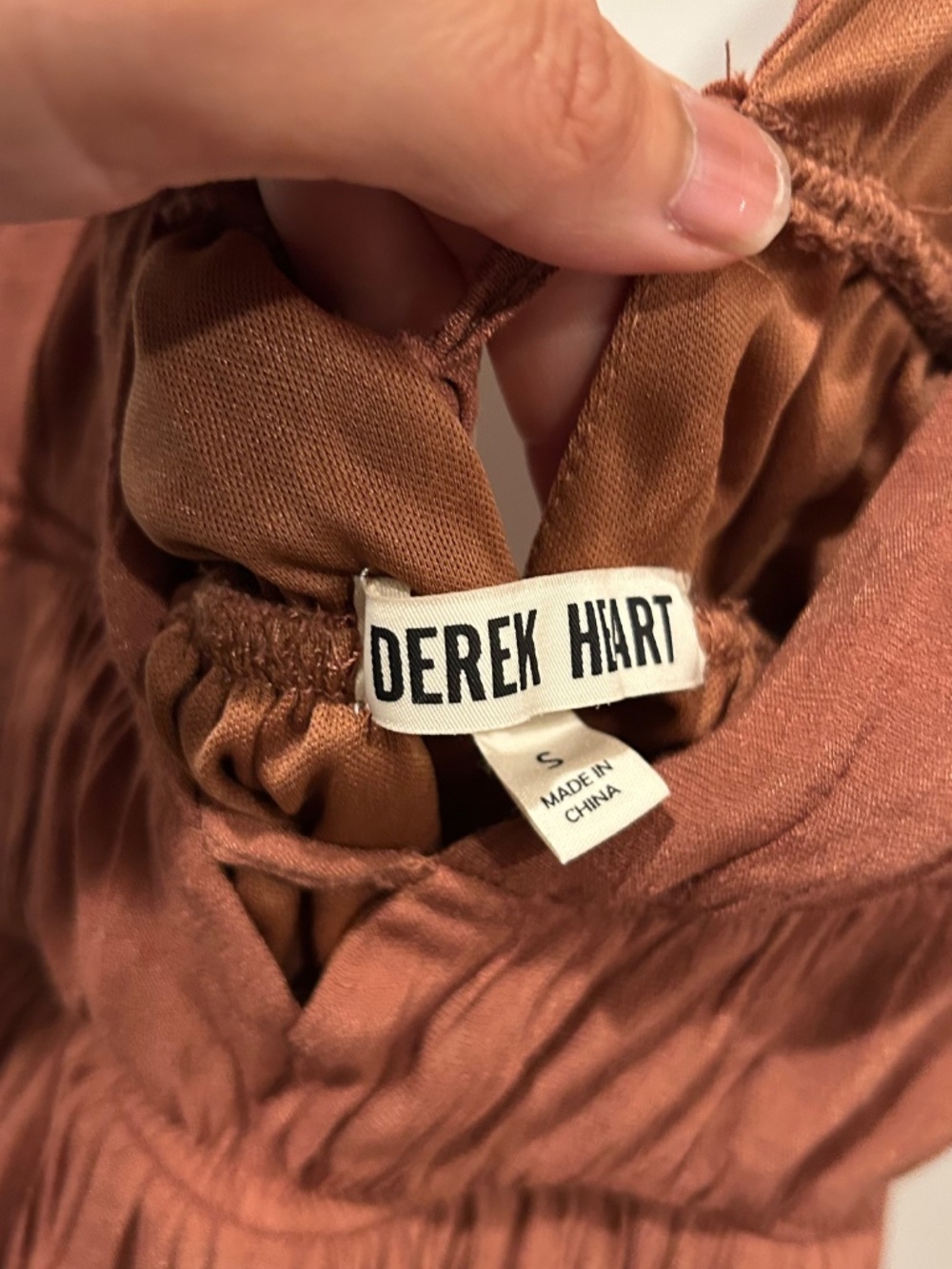 Rust Deep V Mini Dress - Picture 2 of 8